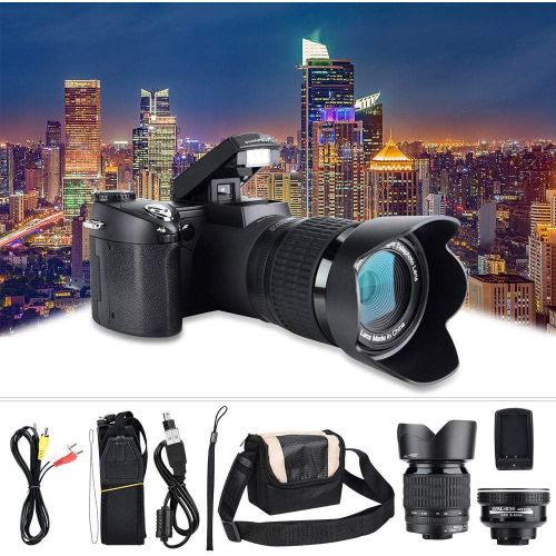 KGABERY-Appareil Photo Numérique Full Hd,D7100 33Mp Écran Lcd Tft 3,0 Pouces Zoom 24X Caméra Dslr Numérique Led 1080P 30Fps Caméscope Photo Vidéo Stockage 128 Mo Intégré Avec Objectif Grand Angle 0,5