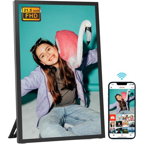 KGABERY-Cadre Photo Numérique 21,5 Pouces Wi-Fi 64 Go De Mémoire Fhd Ips Écran Tactile Rotation Automatique Montage Mural Partagez Instantanément Des Photos/Vidéos Via L'Application Frameo