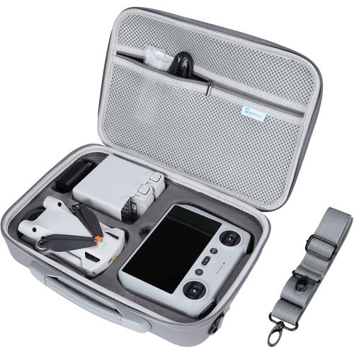 Kgabery-Sac De Rangement,Portable,En Cuir De Polyuréthane,À Bandoulière,Étui De Transport,Pour Contrôleur De Drone Dji Mini 3/ Mini 3 Pro Et Autres Accessoires,Gris-Générique