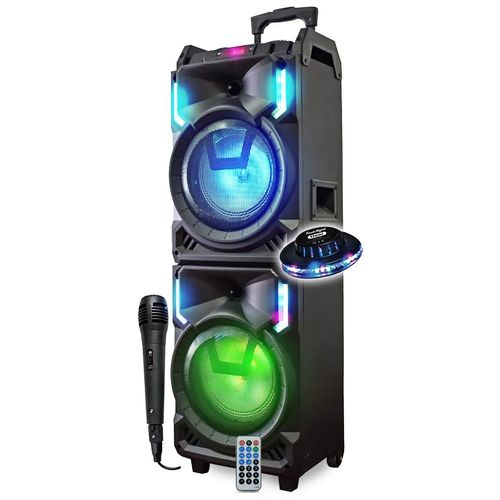 MEGA Enceinte Nomade 800W Inovalley MS01XXL-N avec USB Bluetooth, Effets LED, Microphone SONO KARAOKE DJ, Trolley, LED OVNI
