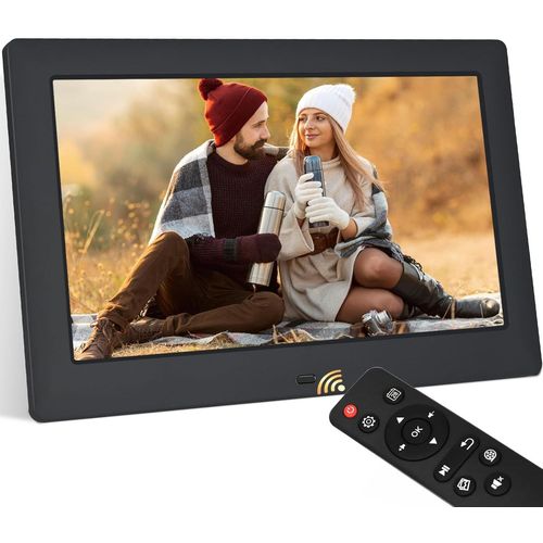 KGABERY-Cadre Photo Numérique De 10,5 Pouces,Écran Ips 1280x720,Calendrier,Fonction Horloge,Musique,Photo,Lecteur Vidéo Avec Télécommande,Prend En Charge Les Cartes Usb/Sd (Noir)