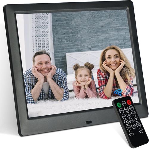 KGABERY-Cadre Photo Numérique De 8,7 Pouces,Écran Ips 1024x768,Calendrier,Fonction Horloge,Musique,Photo,Lecteur Vidéo Avec Télécommande,Prend En Charge Les Cartes Usb/Sd (Noir)