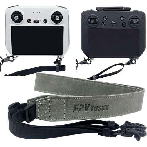 Kgabery-Sangle De Cou Pour Manette Dji Rc&dji Rc Pro,Bandoulière En Cuir Pu Pour Manette Dji Compatible Avec Dji Mini 3 Pro Mavic 3 Air 2s Accessoires De Télécommande,Gris-Générique