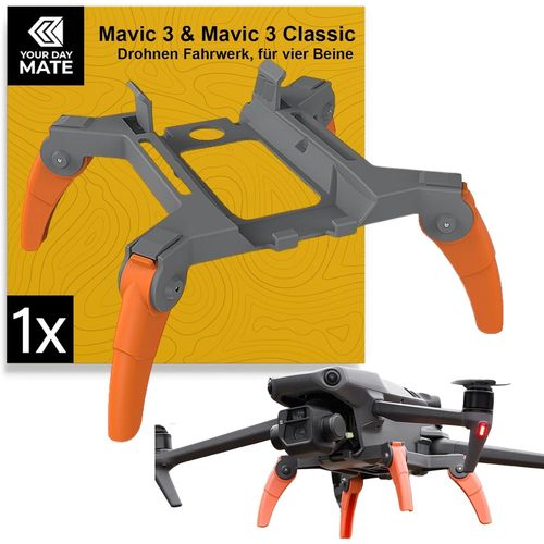 Kgabery-Train D'atterrissage Pour Drones,1 Kit,Gris-Orange,Compatible Avec Dji Mavic Et Classic,Les Jambes D'atterrissage Protègent Le Gimbal Et Le Dessous De Caisse,Base Pour Un Atterrissage En Douc-Générique