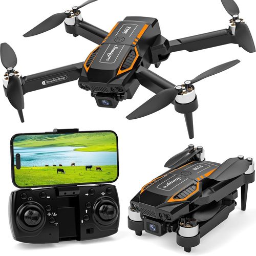Kgabery-F198 Drone Avec Caméra Hd 720p,Objectif Orientable Fpv-Contrôle Par Gestes,Survol Intelligent Et Flip 3d-Design Pliable Compact Débutants/Adultes-Valise Incluse-Générique