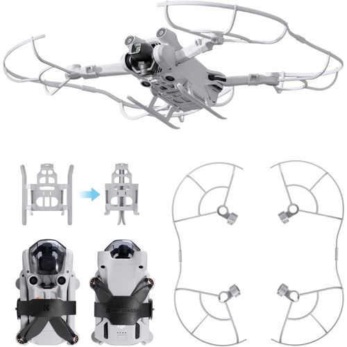 Kgabery-Train D'atterrissage Pliable+Protection D'hélice+Sangle À Fixer En Kit 3 En 1 Compatible Avec Drone Dji Mini 3 Pro-Générique