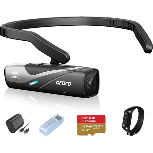 KGABERY-Camescope 4K Caméra Portable Ep8 Caméscopes,Uhd 4K 60Fps Avec Capteur 1/2.8"",Capture Pov,Stabilisateur De Cardan 2 Axes,Wifi 2,4/5G,Avec Télécommande Et Carte Microsd 64Gb