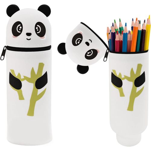 Trousse Scolaire Pour Enfant,Grande Capacité Trousse À Crayons En Silicone Souple Rétractable,Trousse Ecole Pour Garçon Et Fille,Trousse Feutre Pour École,Le Bureau (Kawaii Panda)