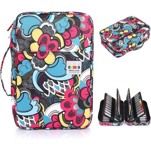 Trousse De Crayon De Couleur Pour 300 Crayons Ou 204 Feutres Grande Capacité Sac À Crayons Pour L'école Et Bureau Avec Grande Capacité (Multicolore)