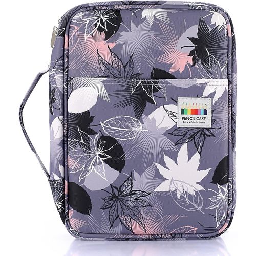 Trousse De Crayon De Couleur Pour 220 Crayons Ou 148 Feutres Grande Capacité Sac À Crayons Pour Lécole Et Bureau Avec Grande Capacité (Feuille Dérable)