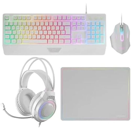 Combo 4en1 - MARS GAMING - MCP124PRO - Clavier H-Mech - Souris RGB - Casque avec Microphone