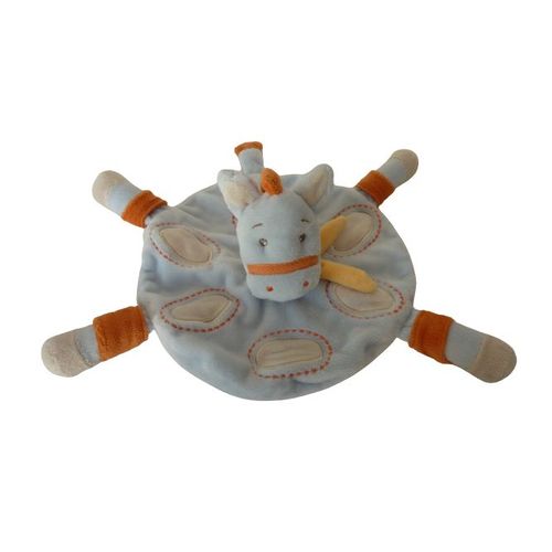 Doudou Cheval Plat Bleu Orange Comme Neuf Kimbaloo