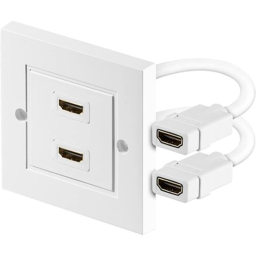 meimieshop-51723 Prise Murale Hdmi,Doré,Blanc,86Mm Longueur,86Mm Hauteur