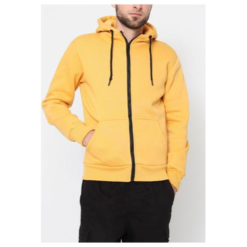 Sweat À Capuche Zippé Jaune Homme