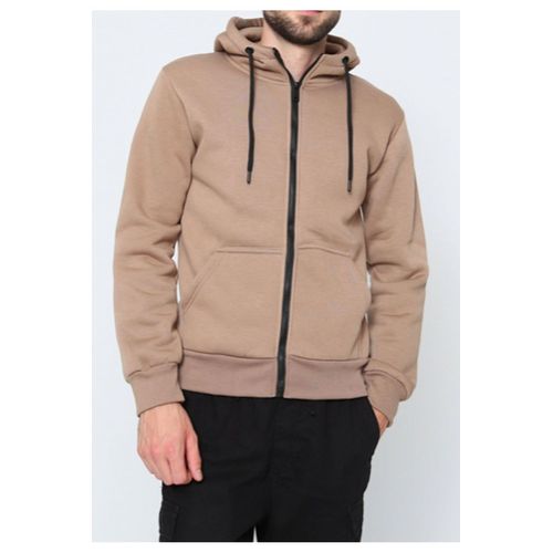 Sweat À Capuche Zippé Marron Homme