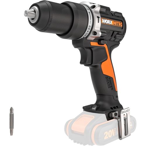 ChenQuanSarl-Nitro Perceuse À Percussion Sans Fil Brushless 20V Wx352.9, Couple 60Nm, Mandrin 13Mm, Multimatériaux, 2 Vitesses Variables, Lumière Led, Accessoires, Sans Batterie Ni Chargeur