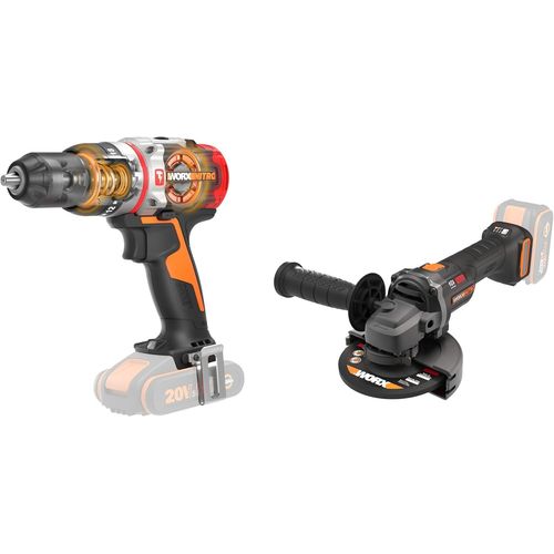 ChenQuanSarl-Pack Pro+ Perceuse À Percussion 20V + Meuleuse D'Angle 20V (Sans Batterie Ni Chargeur, Idéal Pour Tous Les Projets De Bricolage Et De Rénovation)