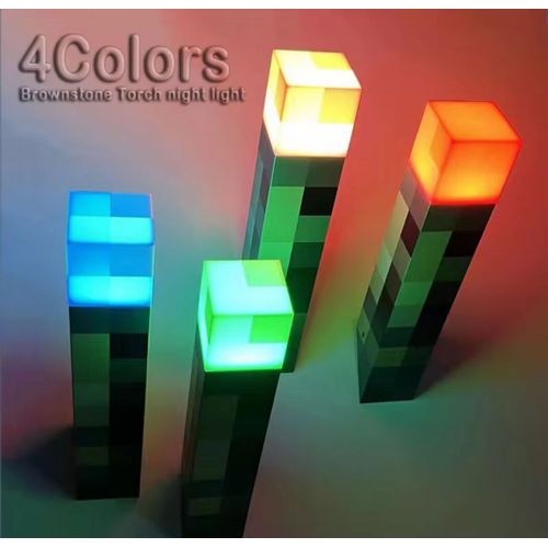Lampe Led, Veilleuse Effet Minecraft, Décorative, Charge Via Usb 28x6x6 , 6-10w