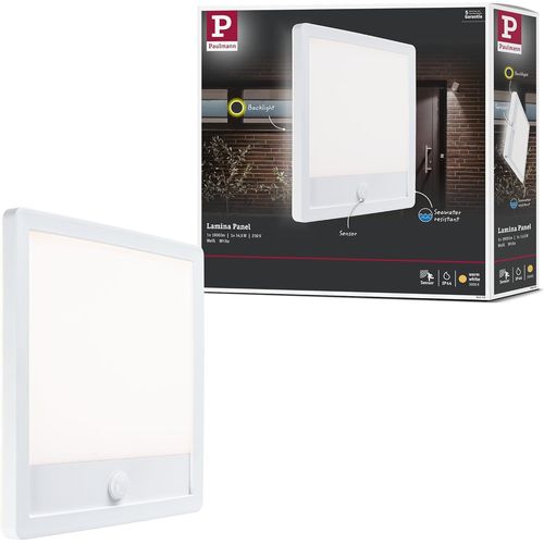 Yemaesre-94663 Luminaire D'extérieur Led Panel Lamina Détecteur De Mouvement Ip44 Carré Incl. 1x14,5w Blanc Chaud Blanc Panneau Ext. Plastique 3000k