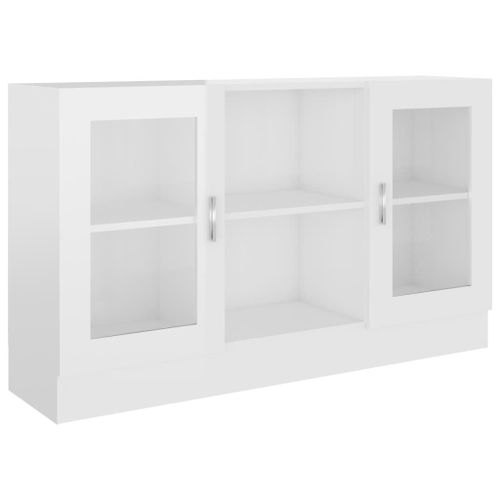 Vidaxl Armoire À Vitrine Blanc Brillant 120x30,5x70 Cm Aggloméré