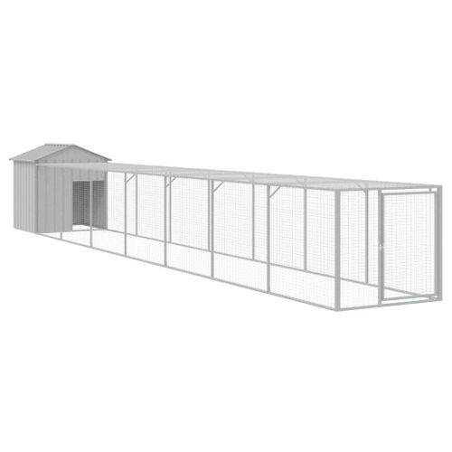 Vidaxl Poulailler Avec Cour Gris Clair 117x813x123 Cm Acier Galvanisé