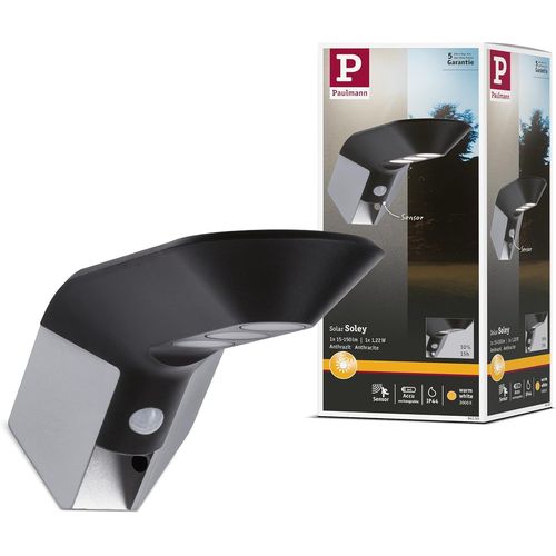 YEMAESRE-94250 Soley Applique Murale Solaire Led D'Extérieur En Plastique Anthracite 3000 K Blanc Chaud 1 X 1,22 W