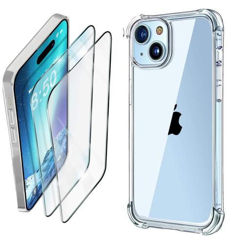 Coque Iphone 15 Et 2 Verre Trempé Vitre De Protection Ecran Housse Étui Ghl Tech