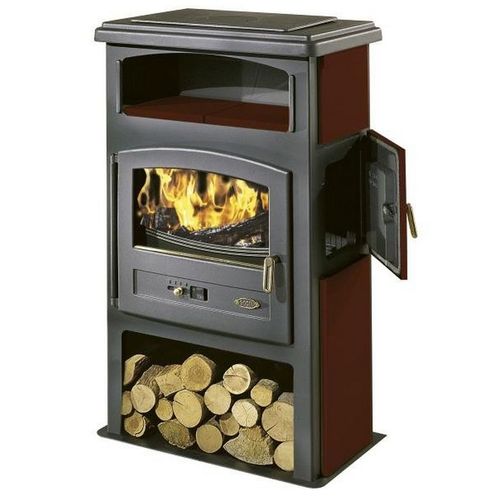 Godin - Poêle à bois fonte 11kw anthracite/carmin 363102carmin