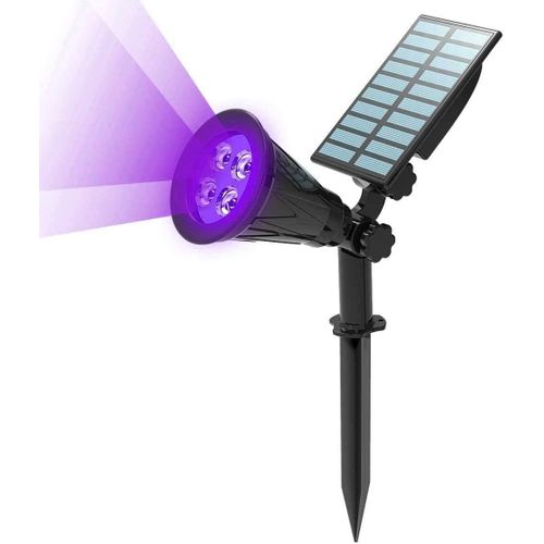 Yemaesre-Spots Solaires À Led Super Lumineux 250 Lm Pour Extérieur, Jardin, Pay , Lumière Violette, Allumage Automatique La Nuit/Arrêt Automatique Le Jour, Mur, Piscine