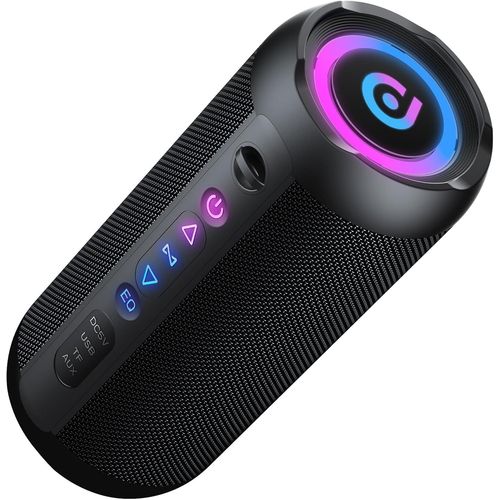 YEMAESRE-Enceinte Portable Bluetooth 5.4 Sans Fil Avec Bass Puissantes, 30W Enceinte Bluetooth, Autonomie 30 Hrs, Lumières Rgb, Appairage Tws, Ipx7, Aux, Tf, Pour L'Extérieur/La Fête/Voyage, Noir
