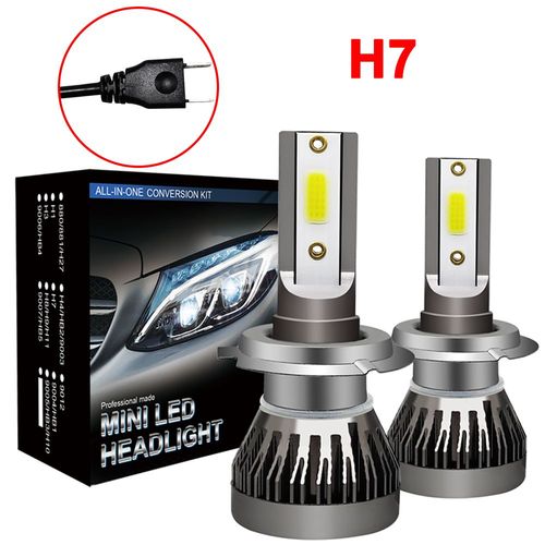 Kit D'ampoules Pour Phares De Voiture H7 Led Mini 90, 2 Pièces, 6000k, 12000lm, 12-32v, Blanc, Super Lumineux, Antibrouillard