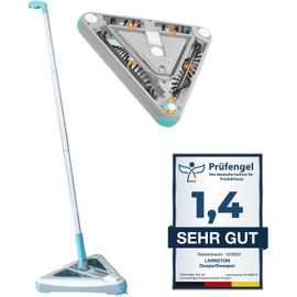 Deeper Sweeper - Nettoyeur De Sol Sans Fil Avec 4 S Rotatives - Design Triangulaire - Balai Électrique Avec Lumière Led - Balai Sans Fil Sans Sac - Tête Pivotante Flexible - Balai