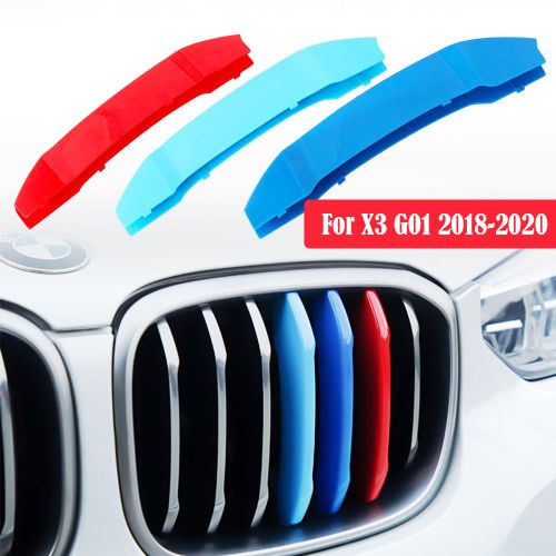 Bandes De Garniture De Calandre Avant De Course Automobile, Bmw Bery G01 2018 2019 2020 M, Accessoires De Voiture Power Performance, 3 Pièces