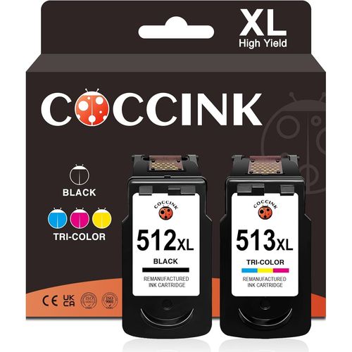 Pg-512 Xl Cl-513 Xl Cartouches D'Encre Remanufacturées Pour Canon Cartouche 512Xl 513Xl Pixma Mp230 Mp240 Mp250 Mp252 Mp270 Mp280 Mx350 Mx420 Ip2700 Ip2702 Mp480 Mp490 Mp495 Mx320 Imprimante