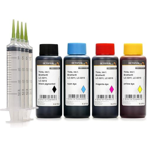 4 X 250 Ml Recharge D'Encre Compatible Pour Brother Lc-3211, Lc-3213 Cmyk Brother Dcp-J 572, Dcp-J 770, Dcp-J 772, Dcp-J 774, Mfc-J 490, Mfc-J 491, Mfc-J 497, Mfc-J 890, Mfc-J 895