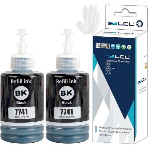 T774 774 Encre Compatible Avec 7741 Noir Bouteille D'Encre Compatible Pour Ecotank Et-3600 Et-4550 Et-16500 L1455 L605 L655, Workforce M100 M105 M200 M205 Imprimantes (2-Pack)