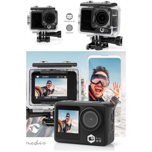 Caméra sport 4K T Ultra HD WIFI Type GOPRO 20 MPixel Support Étanche 30.0 m 90 min Wi-Fi pour Android? / IOS