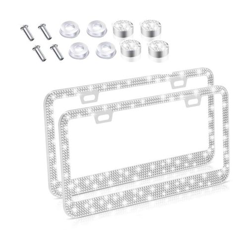 Cadre De Plaque D'immatriculation Automobile Universel, Ultra-Clignotant, Strass Scintillants
