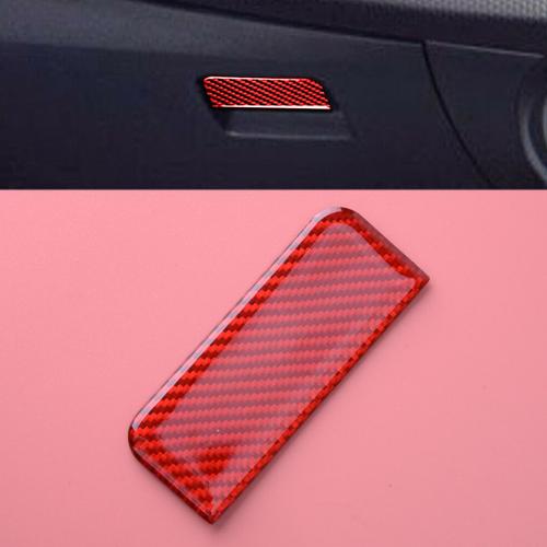 Boîte De Rangement Copilote D'intérieur En Fiber De Carbone Rouge, Garniture De Couverture De Poignée Adaptée À Mitsubishi Lancer 2008 2009 2010 2011 2012 2013-2015 Lhd