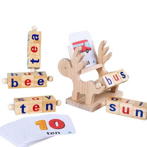 Décennie S De Lecture En Bois Ancien Pour Tout-Petits, Jouet De Jeu De Sol À Vue Précoce, Cartes Flash De Lettres, Alphabet Pour Enfants De La Maternelle