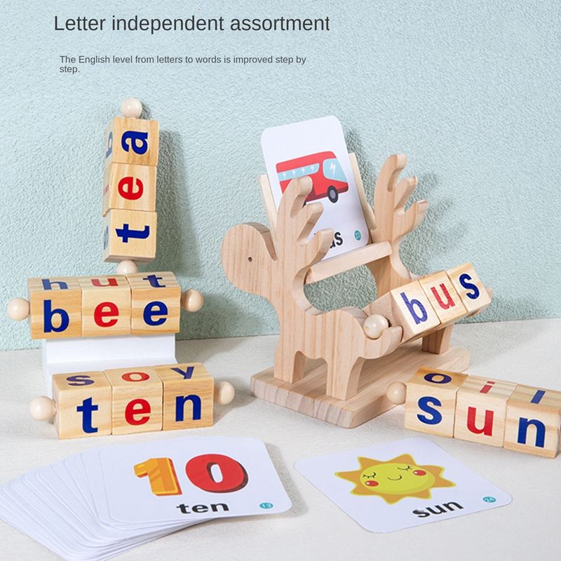 Dcennie S De Lecture En Bois Ancien Pour Tout-Petits, Jouet... - 3