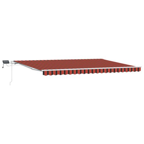 Vidaxl Store Rétractable Manuel Avec Led En Orange Et Marron, 500x300 Cm