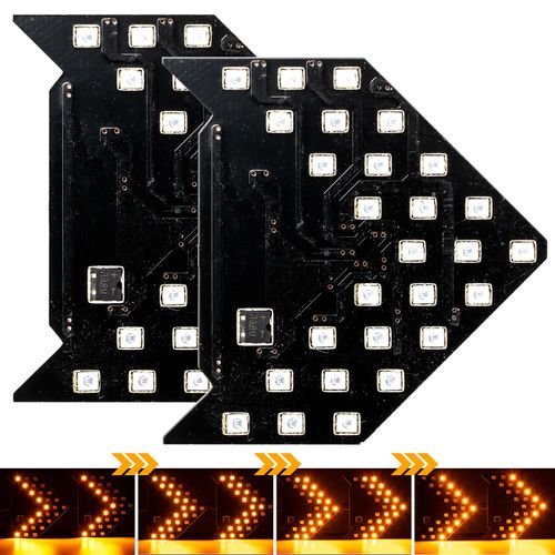 Clignotant Universel À Flèche Led, Rétroviseur Latéral De Voiture Et De Camion, Indicateur Ambre Dynamique, Accessoires De Style De Lampe, 2x, 12v