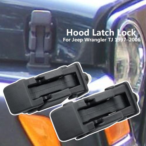 Couvercle De Loquet De Capot Pour Jeep Wrangler, Accessoires De Voiture, Pièces De Rénovation, Décoration De Moteur Tj, Jk, 2 Pièces, 1997-2018