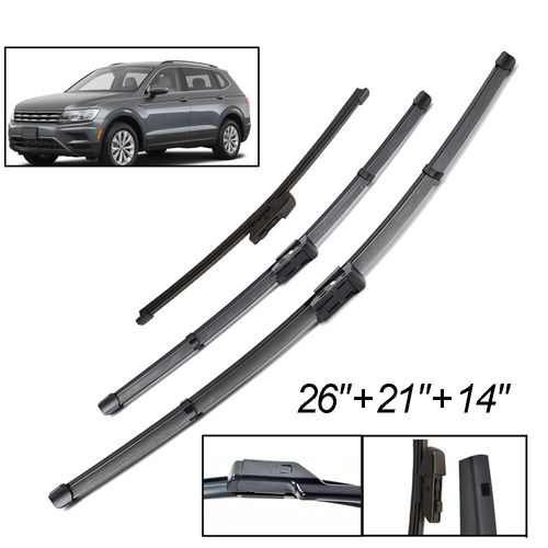 Jeu De Balais D'essuie-Glace Avant Et Arrière Lhd, Pour Vw Tiguan Mk2 2017 2018 2019 2020 Pare-Brise De Fenêtre 26 \""+ 21\"" + 14\""