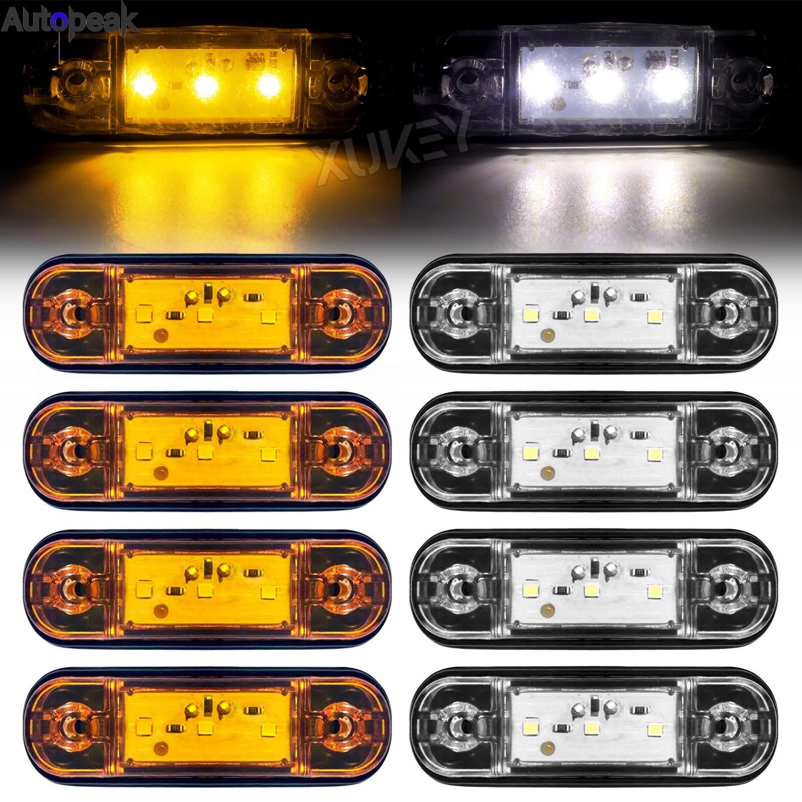 Feux De Gabarit Latéraux LED Blancs 12V-24V – Universels, étanches IP65 Pour Camion, Camping-car, Van