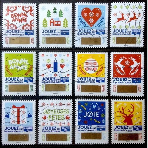Série Voeux 2018 Non Grattés - Très Jolis N° 1641 1642 1643 1644 1645 1646 1647 1648 1649 1651 1651 1652 Obl - Cote 12,00€ - France Année 2018 - Brn83 - N32101