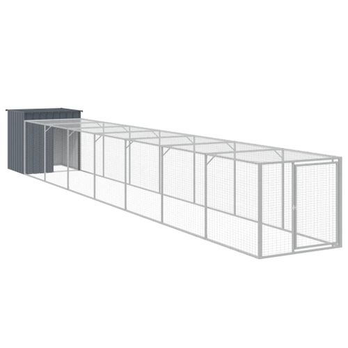 Vidaxl Poulailler Avec Cour Anthracite 110x813x110 Cm Acier Galvanisé