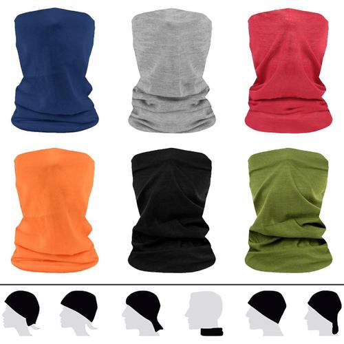 Flintronic Multifonction Bandana, 6pcs Bandana Bandeau Multifonction Tour De Cou Cagoule Microfibre Chapeaux Tube Masque Visage Pour Yoga Course À Pied Randonnée Cyclisme