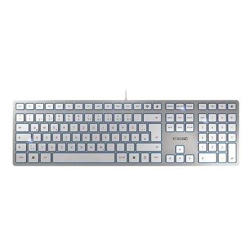 CHERRY KC 6000 SLIM - Clavier - USB - Nordique - commutateur : CHERRY SX - argent
